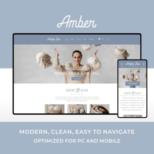 Amber es la plantilla web e-commerce para Wix perfecta para tiendas de artesanía y productos hechos a mano.