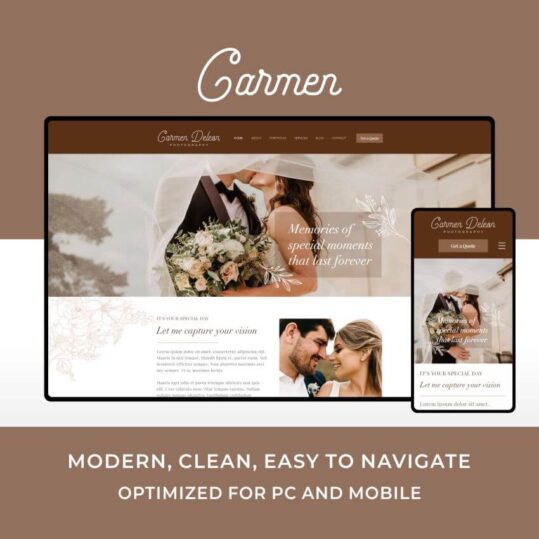 Carmen - Wix Website Template Design for Wedding Photographers