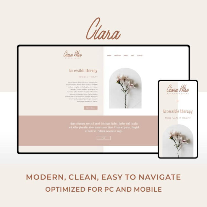 Clara is a Wix website template for psychotherapists and counselors.