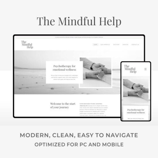 The Mindful Help - Minimal Wix Website Template Design for a Therapy Group Practice