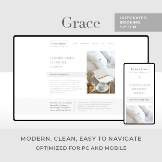 Grace - Wix Website Template Design (+ Booking System) for Psychotherapists and Counselors