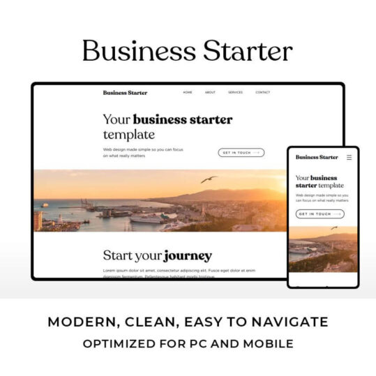 Business Starter - Minimal Wix Website Template Design for New Businesses and Startups