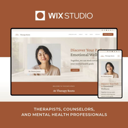 Therapy Roots - Wix Studio Website Template Design for Therapists and Mental Health Professionals