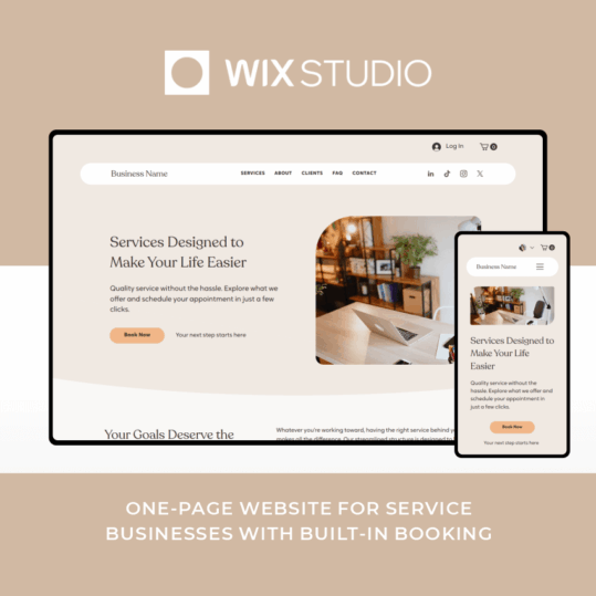One-Page Booking - Wix Studio Website Template Design for Service Businesses